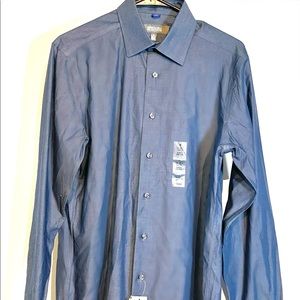Reaction Kenneth Cole Slim Fit Blue Long Sleeve Button Down Shirt - Men’s